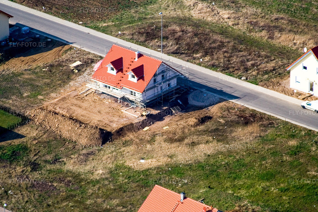 Luftbild: Neubaugebiet NO, An der Anhaide im Ortsteil Schaidt in Wörth im Bundesland Rheinland-Pfalz in Deutschland. Foto: IMG_5251.jpg vom 18.02.2007 durch Werner Riehm/FLY-FOTO.de