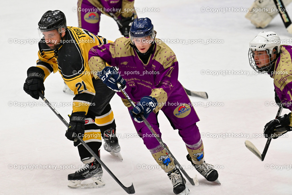 EC Kellerberg vs. EC Arnoldstein | #21 Tributsch Andreas EC Arnoldstein, #11 Ehrenreich Marc EC Kellerberg, EC Kellerberg vs. EC Arnoldstein, EC Kellerberg vs. EC Arnoldstein am 03.02.2025 in Villach (Stadthalle Villach), Austria, (Photo by Bernd Stefan)