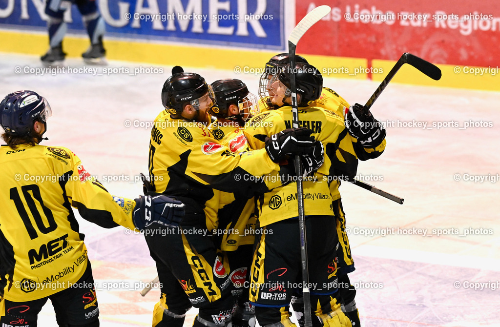 ESC Steindorf vs. EC Hornets Spittal 20.2.2024 | Jubel EC Hornets Spittal, #10 Ortner Philipp EC Hornets Spittal, #70 Kronig Daniel EC Hornets Spittal, #16 Nageler Daniel EC Hornets Spittal, ESC Steindorf vs. EC Hornets Spittal 20.2.2024, ESC Steindorf vs. EC Hornets Spittal 20.2.2024 am 20.02.2024 in Steindorf (Ossiachersee Halle), Austria, (Photo by Bernd Stefan)