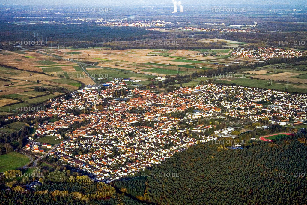 Stadt von Südwesten | Luftbild: Stadt von Südwesten in Rülzheim im Bundesland Rheinland-Pfalz in Deutschland. Foto: IMG_4545.jpg vom 10.11.2006 durch Werner Riehm/FLY-FOTO.de - Realisiert mit Pictrs.com