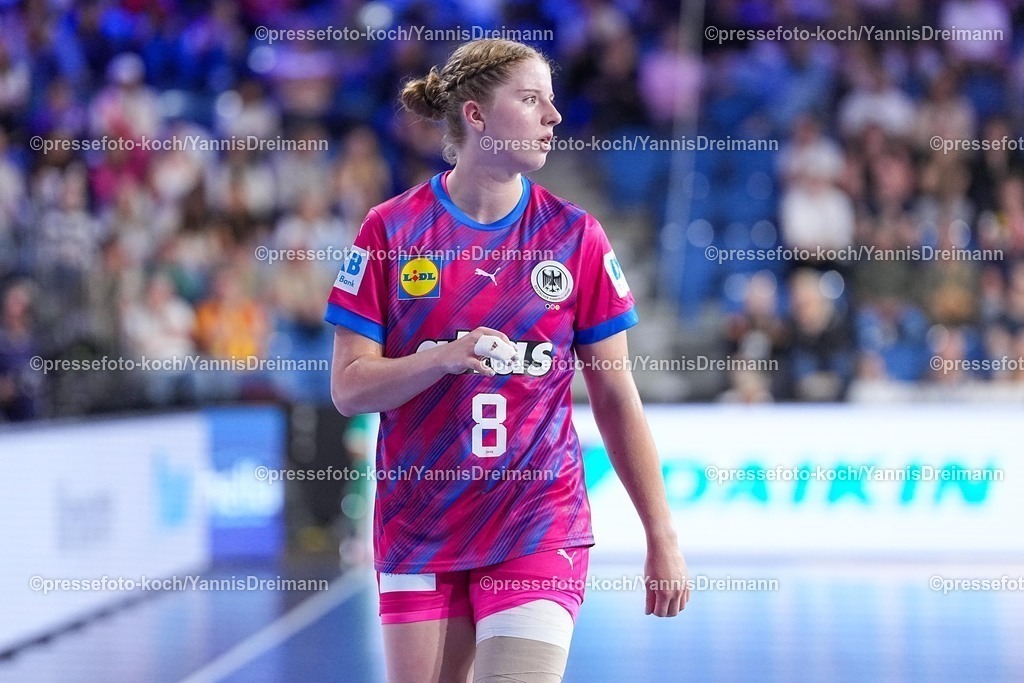 xydrx21092501033 | 21.09.2025, xydrx, Handball, Frauen Länderspiel, Deutschland - Niederlande, YAILA Arena: Nina Engel (GER #8)