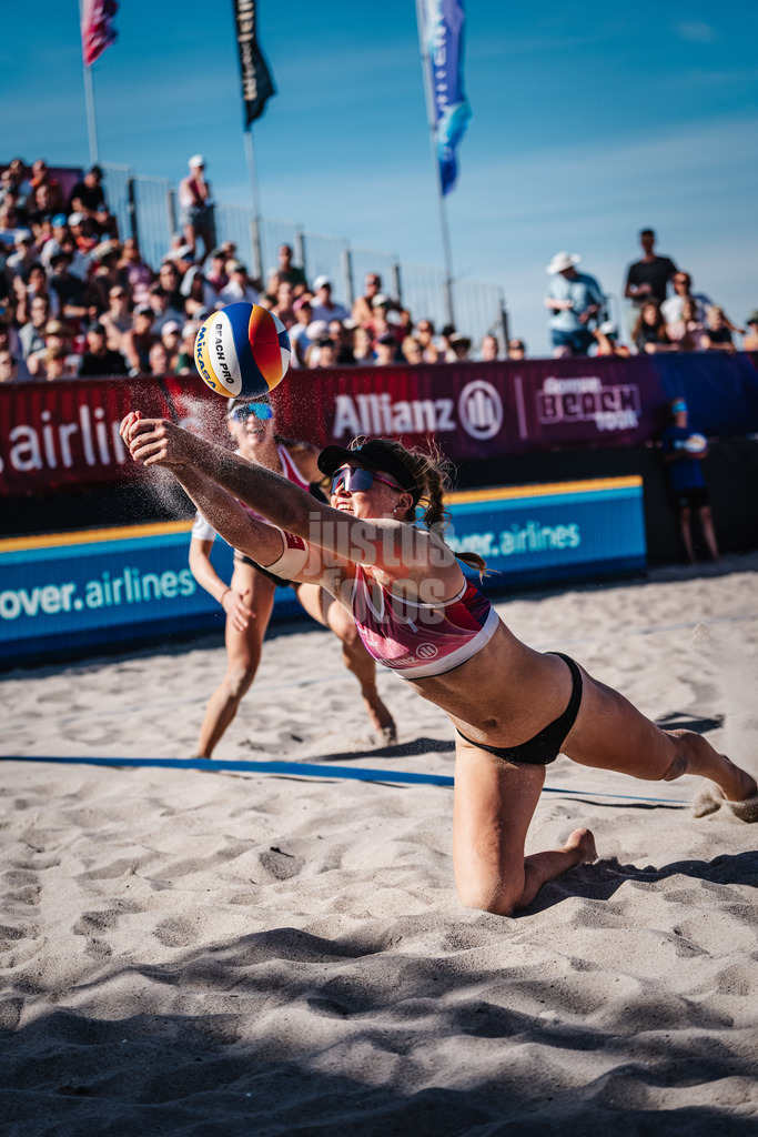 Beachvolleyball | Frauen | Allianz German Beach Tour 2024 | Tourstop Kühlungsborn | 11.08.2024 | Lea Kunst spielt den Ball