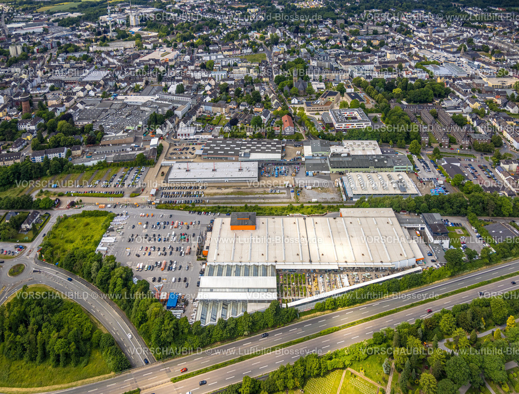 Velbert250601114 | Luftbild, OBI Markt Velbert Baumarkt und Gewerbegebiet Güterstraße, Velbert, Ruhrgebiet, Nordrhein-Westfalen, Deutschland