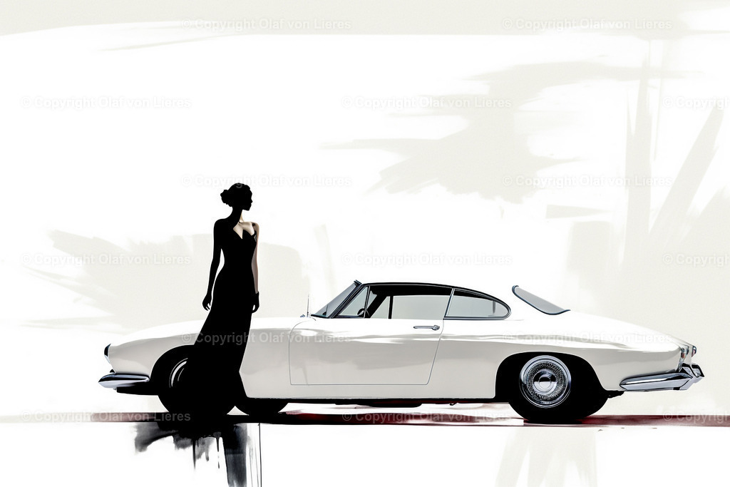 alter Sportwagen | Sportwagen gezeichnet minimalistisch