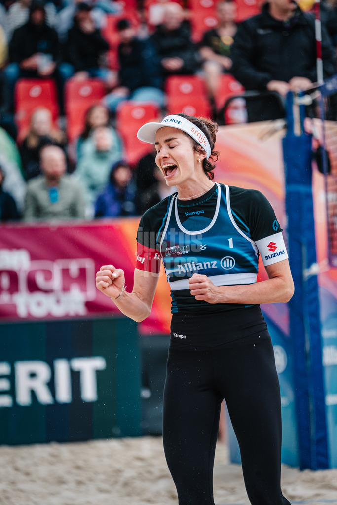 Beachvolleyball | Frauen | German Beach Tour 2024 | Tourstop Bremen | 08.06.2024 | Lena Plesiutschnig (AUT) jubelt