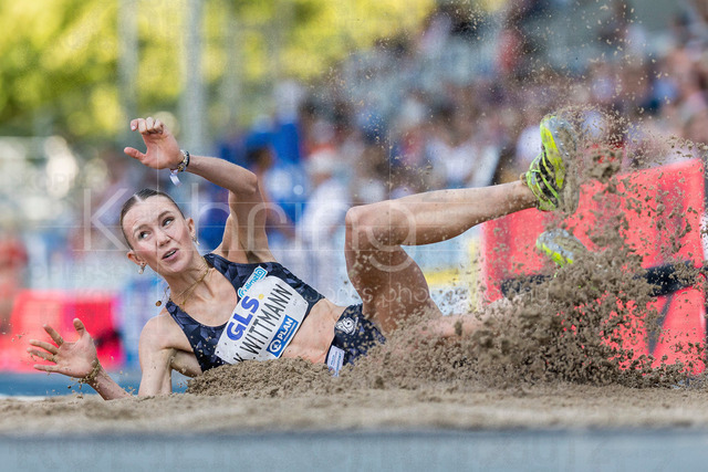Deutsche Leichtathletik-Meisterschaften; Bochum-Wattenscheid, 25.07.2026 | Kira Wittmann (Hannover  96), Dreisprung ; Deutsche Leichtathletik-Meisterschaften am 25.07.2026 im Lorheide-Stadion, Bochum-Wattenscheid (Nordrhein-Westfalen).