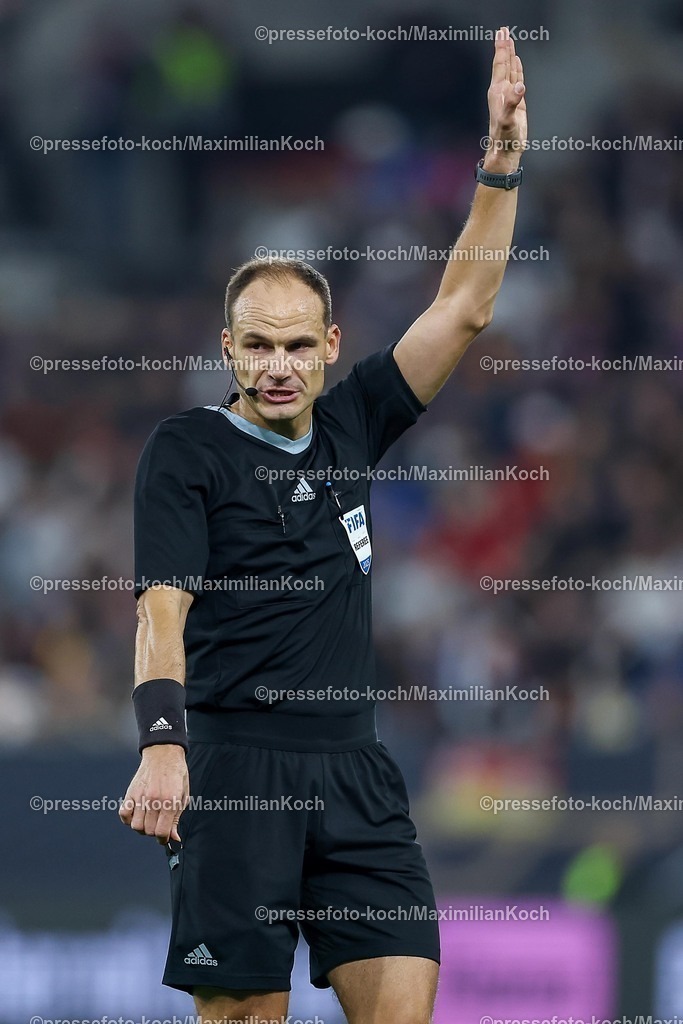 DFB10102502181 | 10.10.2025, Fußball, Länderspiel, Deutschland - Luxemburg, UEFA WM-Qualifikation, 2025/2026, Gruppe A, PreZero Arena in Sinsheim: Schiedsrichter Nenad Minakovic DFB regulations prohibit any use of photographs as image sequences and or quasi-video.