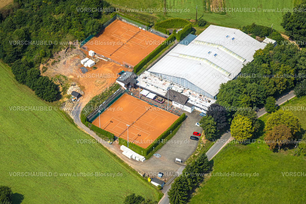 Attendorn250807897 | Luftbild, Tennisplatz und Tennishalle TC Milstenau, Baustelle und Neubau, Ennest, Attendorn, Sauerland, Nordrhein-Westfalen, Deutschland