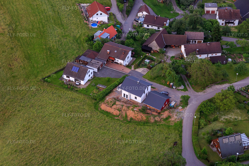 Luftbild: Brombacher Straße im Ortsteil Brombach in Eberbach im Bundesland Baden-Württemberg in Deutschland. Foto: IMG_089481.jpg vom 10.06.2016 durch Werner Riehm/FLY-FOTO.de