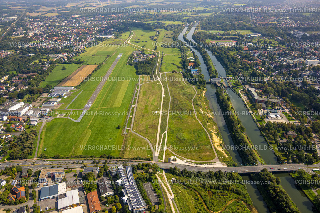 Hamm230900206 | Luftbild, Flughafen Lippewiesen, Lippestrand Erlebensraum, Stadtbezirk Heessen, Hamm, Ruhrgebiet, Nordrhein-Westfalen, Deutschland