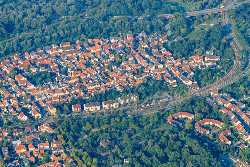 Luftbild: Rheinbrückenstr im Ortsteil Knielingen in Karlsruhe im Bundesland Baden-Württemberg in Deutschland. Foto: IMG_52901.jpg vom 05.09.2012 durch Werner Riehm/FLY-FOTO.de