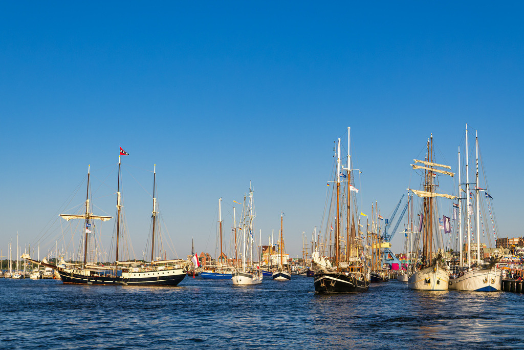 Segelschiffe auf der Warnow während der Hanse Sail in Rostock | Segelschiffe auf der Warnow während der Hanse Sail in Rostock.