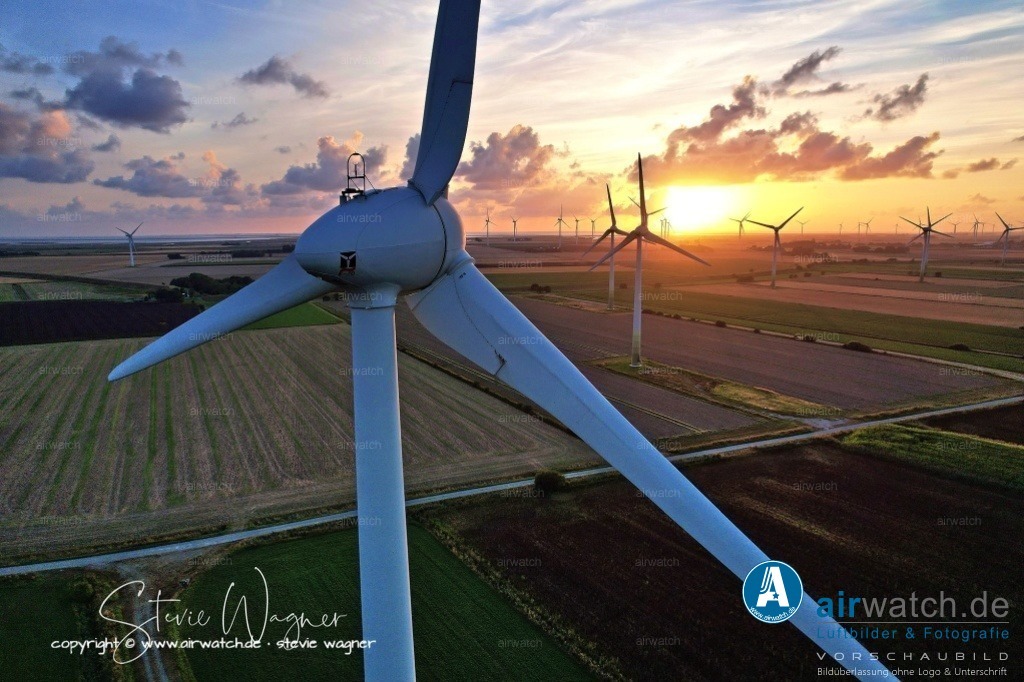 Windpark Breklumer-Koog | Luftbild, Windenergieanlagen, Enercon, Windpark Breklumer Koog