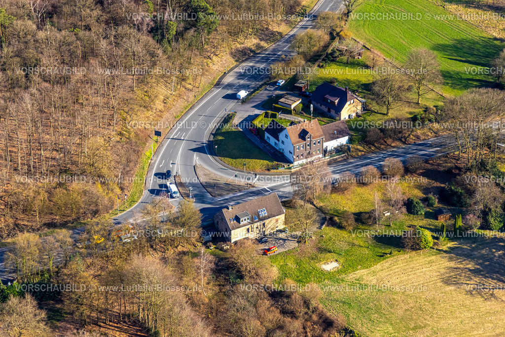 Herdecke260304086 | Luftbild, Bundesstraße B54 Abzweig Wittbräucker Straße und Honensyburgstraße, Straßenverkehr, Herdecke, Ruhrgebiet, Nordrhein-Westfalen, Deutschland