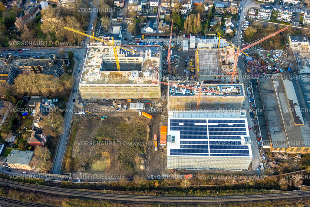 Herne251203508 | Luftbild, Baustelle für neues FunkenbergQuartier zwischen Baumstraße und Fabrikstraße, Horsthausen, Herne, Ruhrgebiet, Nordrhein-Westfalen, Deutschland