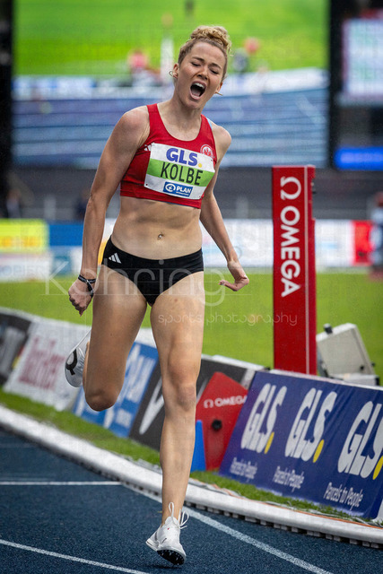 Deutsche Leichtathletik-Meisterschaften; Bochum-Wattenscheid, 26.07.2026 | Deutsche Meisterin über 800m: Smilla Kolbe (Eintracht Frankfurt e.V.); Deutsche Leichtathletik-Meisterschaften am 26.07.2026 im Lorheide-Stadion, Bochum-Wattenscheid (Nordrhein-Westfalen).