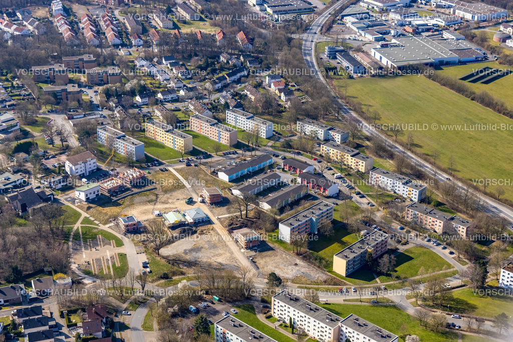 Arnsberg220301711Neheim | Luftbild, Baustelle und Neubau am Moosfelder Ring neben dem Courage Park in Neheim, Arnsberg, Sauerland, Nordrhein-Westfalen, Deutschland