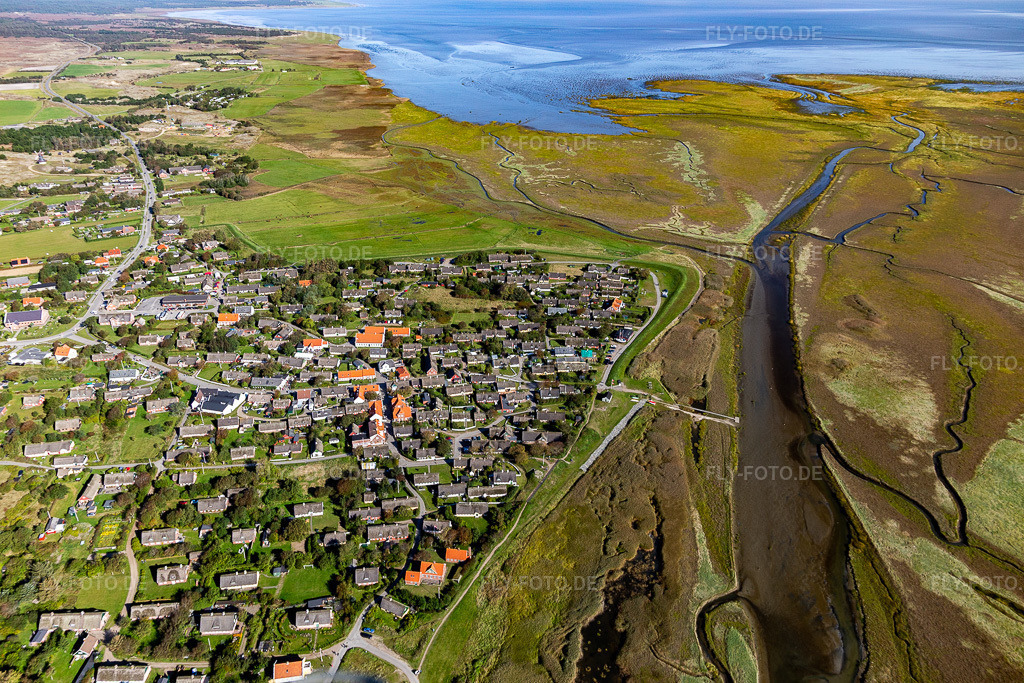 Luftbild: Ortsansicht in Fanø im Bundesland Syddanmark in Dänemark. Foto: IMG_118689.jpg vom 21.09.2019 durch Werner Riehm/FLY-FOTO.de