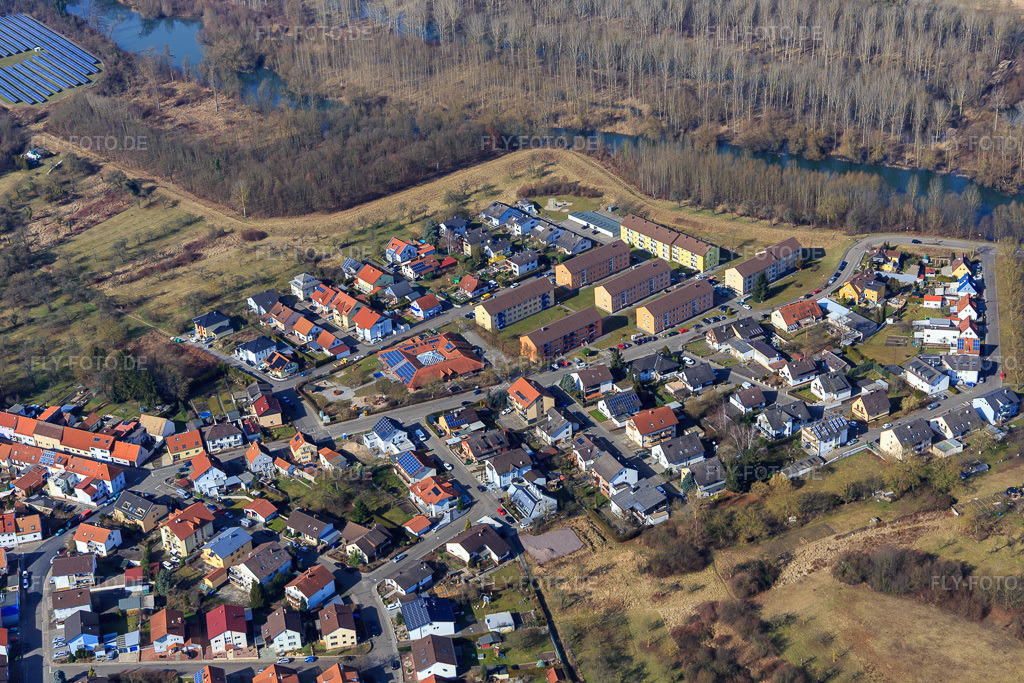 Luftbild: Neubaugebiet Zollhausweg mit Städt. Kindergarten Villa Kunterbunt an der Altrheinstraße in Philippsburg im Bundesland Baden-Württemberg in Deutschland. Foto: IMG_097145.jpg vom 25.02.2017 durch Werner Riehm/FLY-FOTO.deStadt Philippsburg
