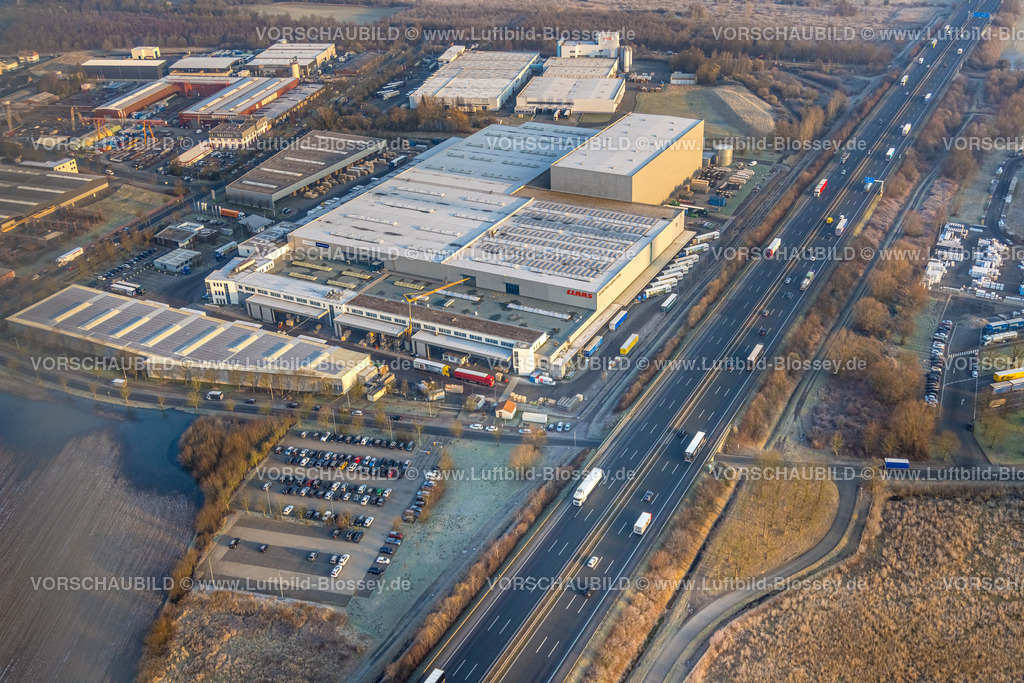 Hamm250200162Uentrop | Luftbild, Gewerbegebiet Siegenbeckstraße an der Autobahn A2, geplante Autobahn-Anschlussstelle, Klass Service und Parts Logistik Center mit Freifläche, Uentrop, Hamm, Ruhrgebiet, Nordrhein-Westfalen, Deutschland