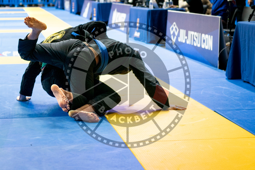20240121PBB7051 | Fighters compete during the second day of the IBJJF European Championship in Paris, France, on January 21, 2024.