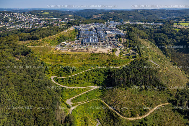 Ennepetal240814399 | Luftbild, Siegfried Jacob Metallwerke GmbH Werksgelände mit Solarpanel, Waldgebiet mit Waldschäden und Serpentinenweg, hinten dormakaba Deutschland GmbH Werksgelände, Voerde, Ennepetal, Ruhrgebiet, Nordrhein-Westfalen, Deutschland