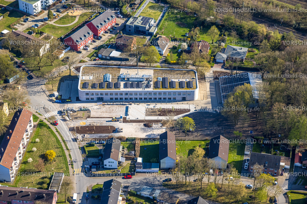 Luenen250404322 | Luftbild, Baustelle und Neubau Schulgebäude der Osterfeldschule, Lünen, Ruhrgebiet, Nordrhein-Westfalen, Deutschland