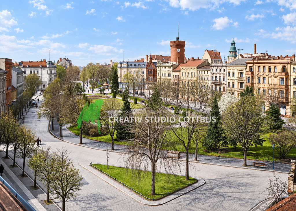 Kaiser-Wilhelm-Platz um 1920 | KI-nachbearbeitet - Realisiert mit Pictrs.com