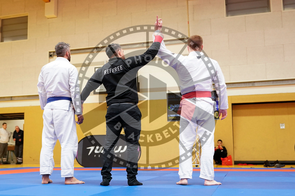20240203PBB08418 | Fighters compete during the Brazilian Jiu-Jitsu Championship of the AJP Tour in Maintal by Frankfurt am Main, Germany, on February 2, 2024.
