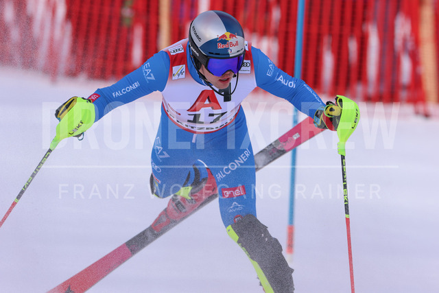 Audi FIS Ski World Cup: Men’s Slalom – Hahnenkamm Race, Kitzbuehel | Kitzbuehel, Austria, 25.Jan.26 - Alpine Skiing - FIS World Cup, Hahnenkamm Race, Slalom, men. The image shows VINATZER Alex (ITA, Atomic).