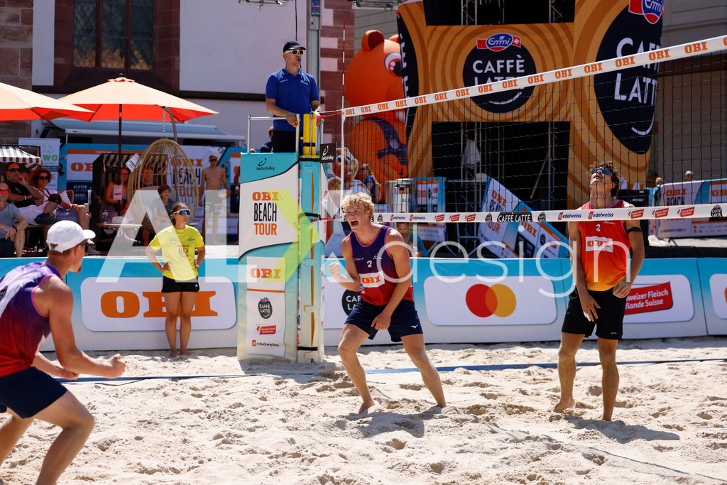 Obi BeachTour 2026 - Basel | BASEL, SWITZERLAND - JULY 18: JACOB HEJLSVIG PETERSEN (DEN) during the Obi BeachTour 2026 match between ALLEMANN / LEFFLER (SUI) and MASSEREY / SCHNEGG (SUI) at Barfüsserplatz on July 18, 2026 in Basel, Switzerland. - Realisiert mit Pictrs.com