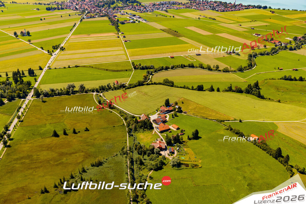Schrägluftbild  Mühlberg  Schwangau - Das Luftbild wurde 2025 vom UL-Flugzeug heraus erstellt ( keine Drohne ) - Hochauflösende Luftaufnahme -Nicht vergleichbar mit Google Maps oder Satelittenbilder- Die Geschenkidee !Mit Lizenz und Bildrechte bestellbar