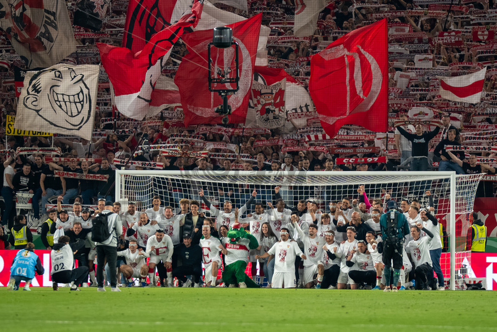 VfB Stuttgart vs. SC Freiburg, Fussball, DFB-Pokal, Halbfinale, 23.04.2026 | Siegerbild VfB Stuttgart,VfB Stuttgart vs. SC Freiburg, Fussball, DFB-Pokal, Halbfinale, 23.04.2026DFB regulations prohibit any use of photographs as image sequences and/or quasi-video