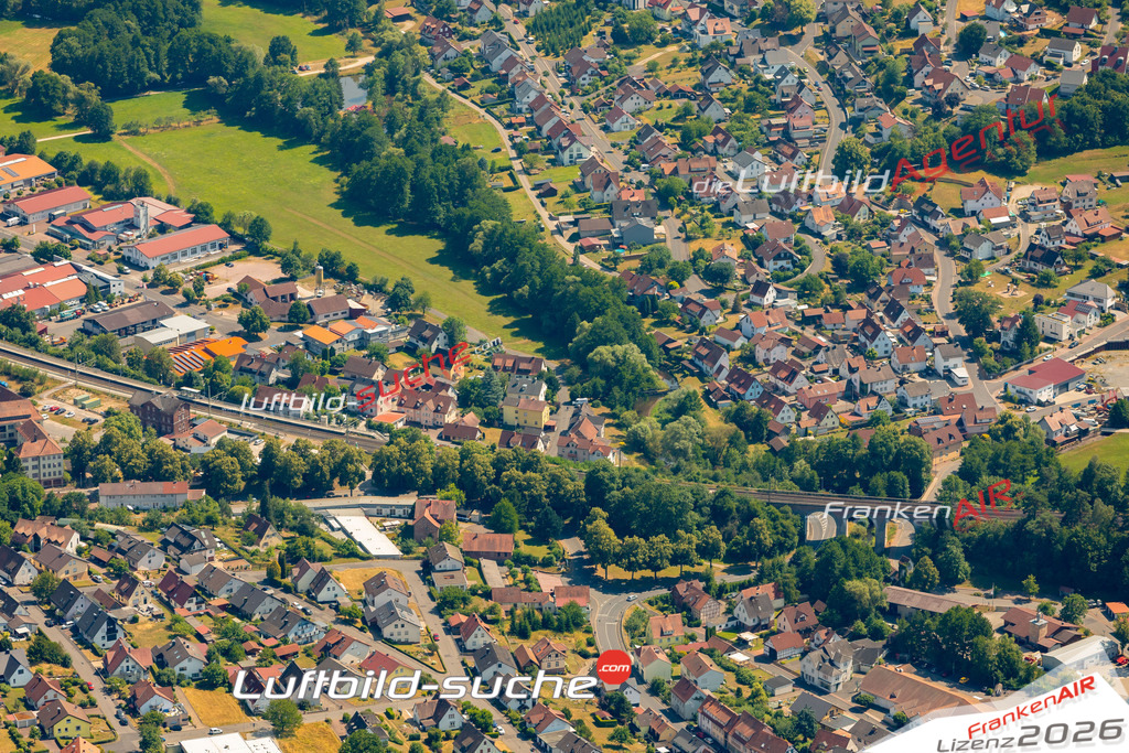 Das Luftbild zeigt :  Partenstein - Die Luftaufnahme wurde 2023 vom UL-Flugzeug aus erstellt ( keine Drohne ) - Hochauflösende Luftaufnahme - Für grossformatige Ausdrucke geeignet. Die Geschenkidee !Mit Lizenz und Bildrechte bestellbar