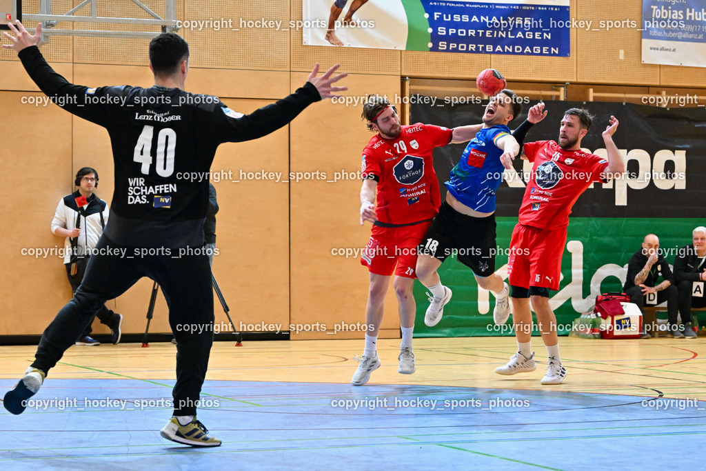 SC Ferlach vs. UHK Krems 17.2.2023 | #40 EICHBERGER Thomas, #29 PRATSCHNER Julian, #18 KERESZTES Peter, #15 HASECIC Kenan