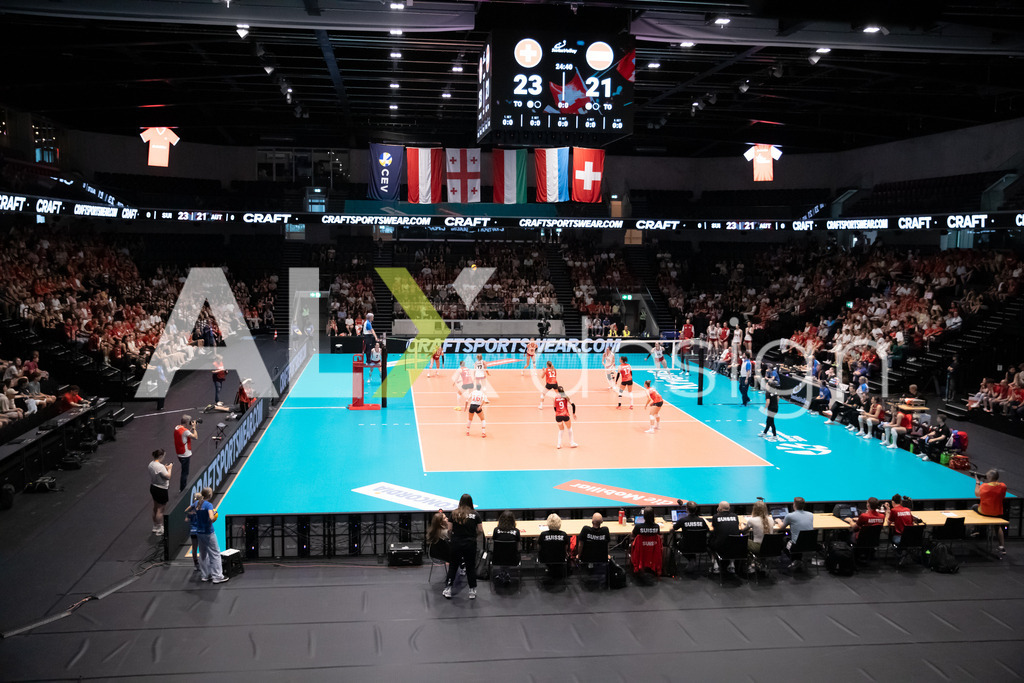 Austria v Switzerland - CEV European League Women | KRIENS, SWITZERLAND - JUNE 14: Pilatus Arena during the CEV European League match between Austria and Switzerland at Pilatus Arena on June 14, 2026 in Kriens, Switzerland. - Realisiert mit Pictrs.com