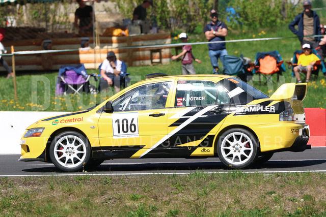 FIA European Hill Climb Championship – Rechberg 2026 | FIA European Hill Climb Championship at Rechberg, held from 24 to 26 April 2026 near Tulwitz, Styria, Austria. The image shows Florian VÖTSCH (AUT) Mitsubishi Lancer Evo 8.