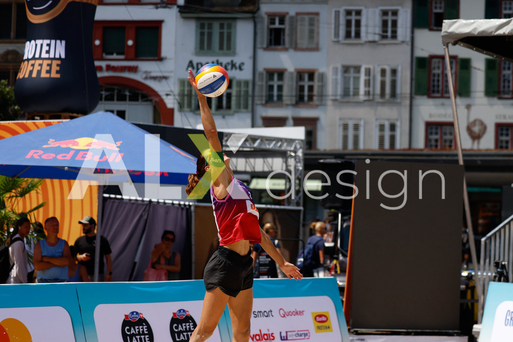 Obi BeachTour 2026 - Basel | BASEL, SWITZERLAND - JULY 17: JANICK SCHALTEGGER (SUI) during the Obi BeachTour 2026 match between KLUSER / SCHWAB (SUI) and GERSON / SCHALTEGGER (SUI) at Barfüsserplatz on July 17, 2026 in Basel, Switzerland. - Realisiert mit Pictrs.com