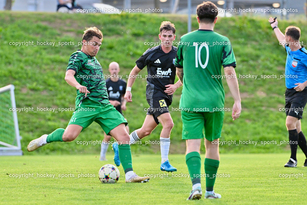 SC Landskron vs. Thal Assling  | #9 Luka Gajic SC Landskron, #10 Julian Jakob Moser Thal Assling, SC Landskron vs. Thal Assling , SC Landskron vs. Thal Assling  am 09.08.2024 in Villach (Sportanlage Landskron), Austria, (Photo by Bernd Stefan)