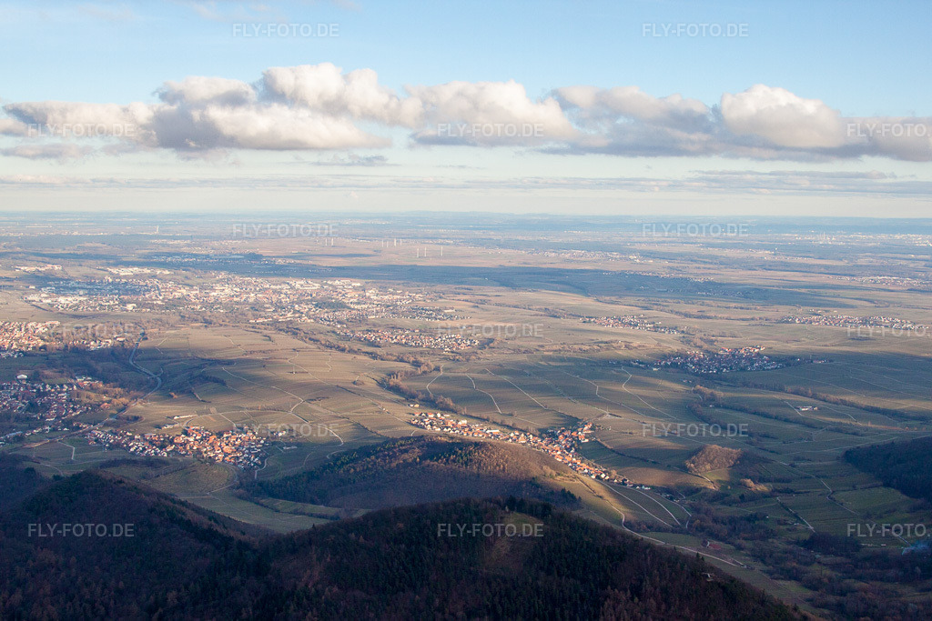 Luftbild: Landau von Westen in Landau in der Pfalz im Bundesland Rheinland-Pfalz in Deutschland. Foto: IMG_62143.jpg vom 23.02.2014 durch Werner Riehm/FLY-FOTO.de