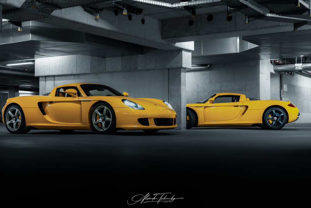 Carrera GT Double Trouble | Entdecken Sie die faszinierende Welt von Alexander Tschuncky Arts: Kreative Fotografie, atemberaubende Automobilkunst und hochwertiger Bilderdruck. Lassen Sie sich inspirieren! - Realisiert mit Pictrs.com