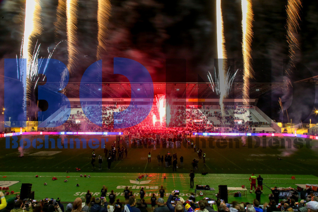  14.10.2023 - 
 | Sebastian Sendlak / Bochumer Nachrichtendienst (BOND) - GFL-Bowl 2023: Schwaebisch Hall Unicorns vs. Potsdam Royals - Realisiert mit Pictrs.com