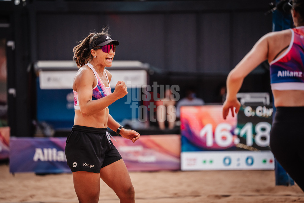 Beachvolleyball | Frauen | Allianz German Beach Tour 2025 | Tourstop München | 10.07.2025 | Leonie Klinke jubelt
