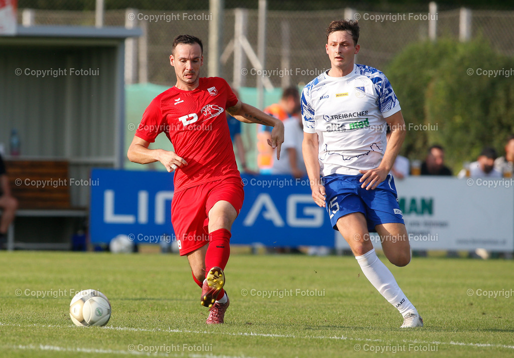 A_LUI_010924_22 | SPORT FUSSBALL REGIONALLIGA MITTE 01.09.2024 ASKOE OEDT-SK TREIBACH IM BILD :FLORIAN MADLMAYR (OEDT) UND MARCO PUSNIK (TREIBACH) FOTO:FOTOLUI 