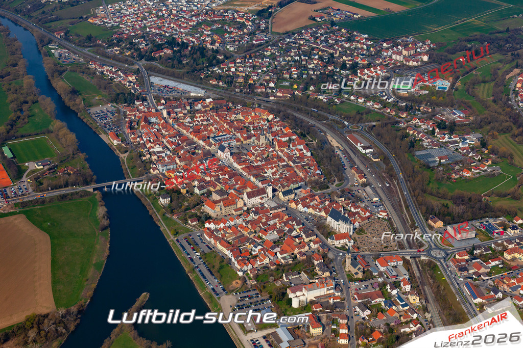 aktuelles Luftbild von  Hassfurt  - Luftaufnahme wurde 2019 von https://frankenair.de mittels Flugzeug (keine Drohne) erstellt.