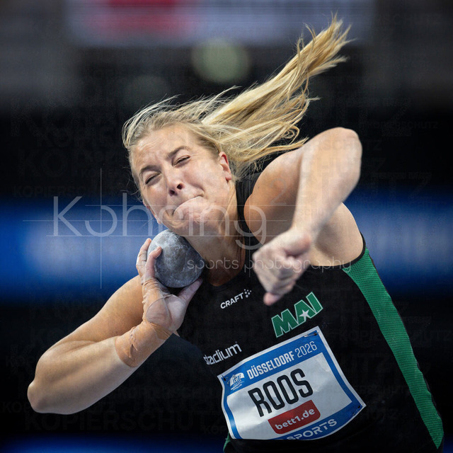 ISTAF Indoor; Duesseldorf, 24.01.2026 | DUESSELDORF, GERMANY - JANUARY 24: Fanny Roos (SWE), shot put, during the ISTAF Indoor Dusseldorf at PSD Bank Dome on January 24, 2026 in Duesseldorf, Germany. 