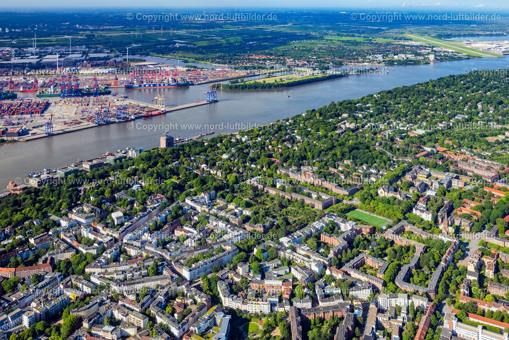 Hamburg_Altona_Ottensen_ELS_0673050823 | HAMBURG 05.08.2023 Stadtzentrum im Innenstadtbereich am Ufer des Flußverlaufes der Elbe im Ortsteil Ottensen in Hamburg, Deutschland. // City center in the downtown area on the banks of river course of the River Elbe in the district Ottensen in Hamburg, Germany. Foto: Martin Elsen