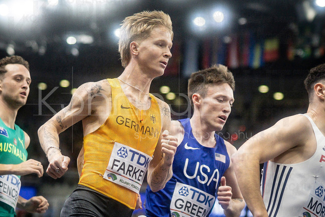 World Athletics Indoor Championships Kujawy Pomorze 26, 20.03.2026 | TORUN, POLAND - MARCH 20:  Robert FARKEN (GER) competes in the men's 1500m during the World Athletics Indoor Championships Kujawy Pomorze 26 on day 1 / session 2 at Kujawsko-Pomorska Arena Torun on March 20, 2026 in Torun, Poland. 