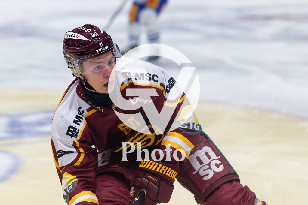 National League - Geneve-Servette HC v EV Zug | Simas Ignatavicius (80 Geneve-Servette HC) portrait (headshot/close up)  during the National League match between Geneve-Servette HC and EV Zug at Les Vernets in Geneva, Switzerland