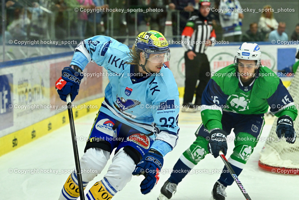 EC iDM Wärmepumpen VSV vs. KHL Sisak | #22 Nikita Scherbak EC VSV, EC iDM Wärmepumpen VSV vs. KHL Sisak, EC iDM Wärmepumpen VSV vs. KHL Sisak am 02.09.2025 in Villach (Stadthalle Villach), Austria, (Photo by Bernd Stefan)